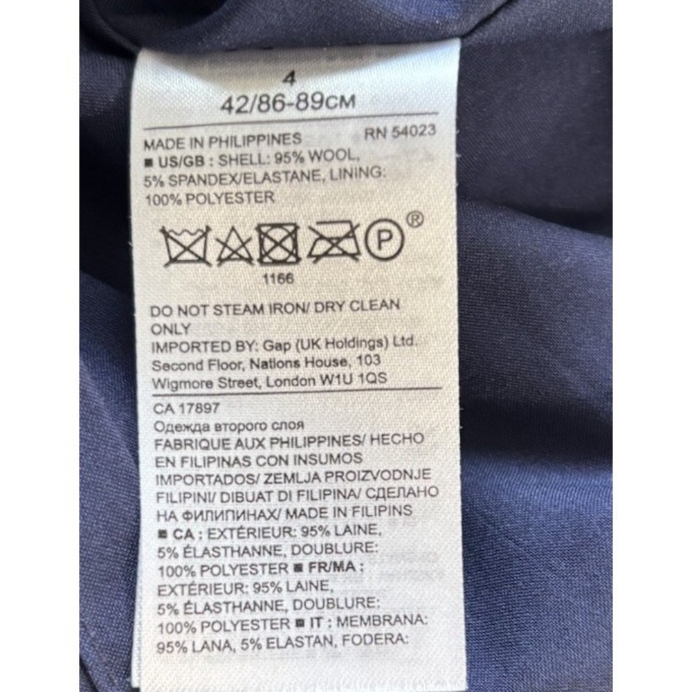 Banana Republic Womens Wool Sleeveless Ruffle-Front Suiting Shell Blouse Sz 4 - Picture 4 of 13